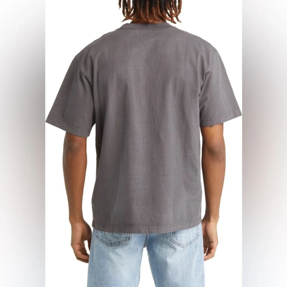 PacSun Men's Service Station Graphic Tee - Grey Size M, heavyweight